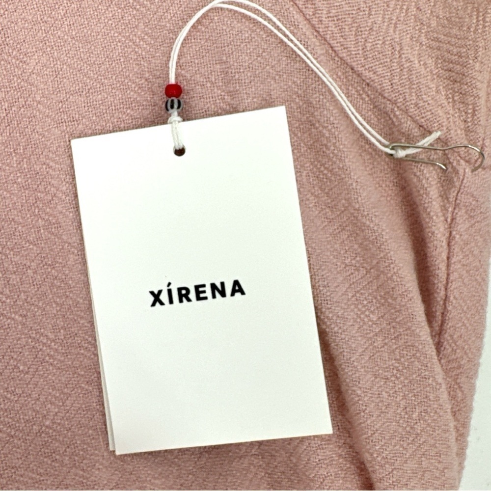 Xirena Persephone Pink Midi Dress Small Button Front Tie Waist NWT - Picture 7 of 11